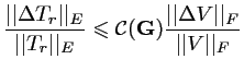 $\displaystyle \frac{\vert\vert \Delta T_r \vert\vert _E}{\vert\vert T_r \vert\v...
...mathbf{G}) \frac{\vert\vert \Delta V \vert\vert _F}{\vert\vert V \vert\vert _F}$