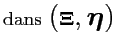 $\displaystyle \textrm{dans}~({\boldsymbol{\Xi}},\Large {\boldsymbol{\eta}}\normalsize )$