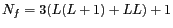 $ N_f=3(L(L+1)+LL)+1$