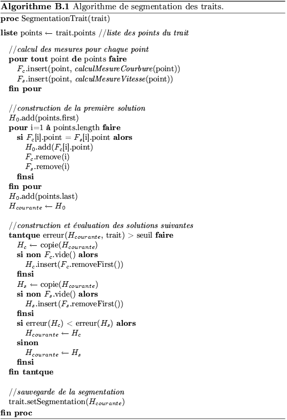 \begin{algorithm}
% latex2html id marker 7566\caption[\svalabard . Segmentatio...
...ntation($H_{courante}$)
\protect\end{algorithmic}{\bf fin proc}
\end{algorithm}